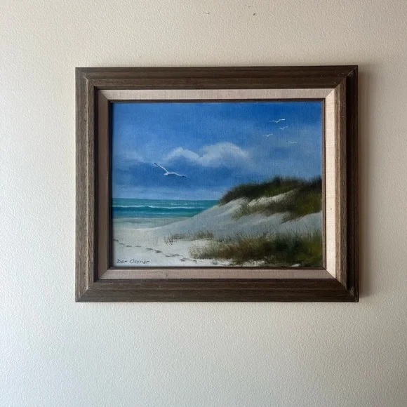 Original Don Ossner Beach Framed Art - Picture 2 of 6